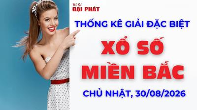 Thống Kê Giải Đặc Biệt Miền Bắc Hôm Nay Chủ nhật Ngày 30/08/2026 