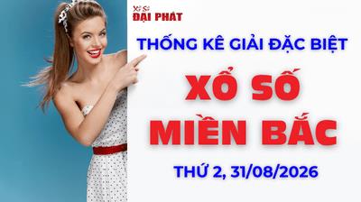 Thống Kê Giải Đặc Biệt Miền Bắc Hôm Nay Thứ 2 Ngày 31/08/2026 
